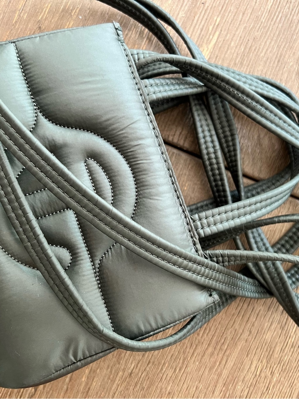 Telfar Small minidark Olive green puffer nylon